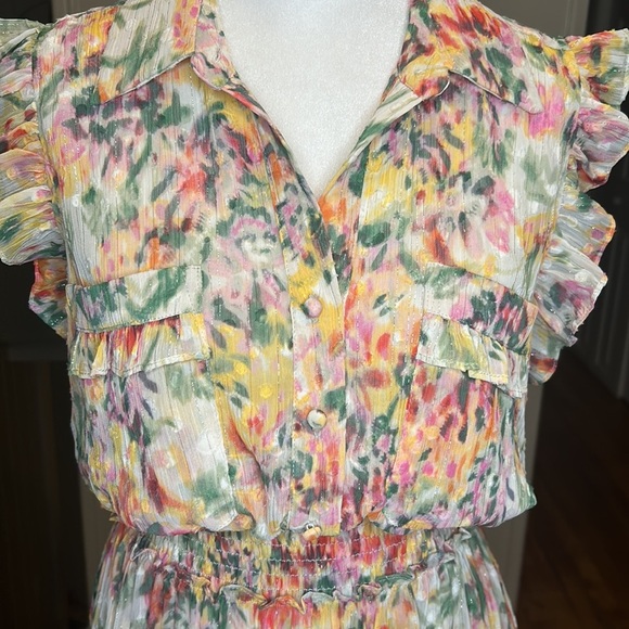 Misa Los Angeles Trina Floral Swiss Dot Sleeveless Maxi Dress New Size XS - Picture 7 of 14